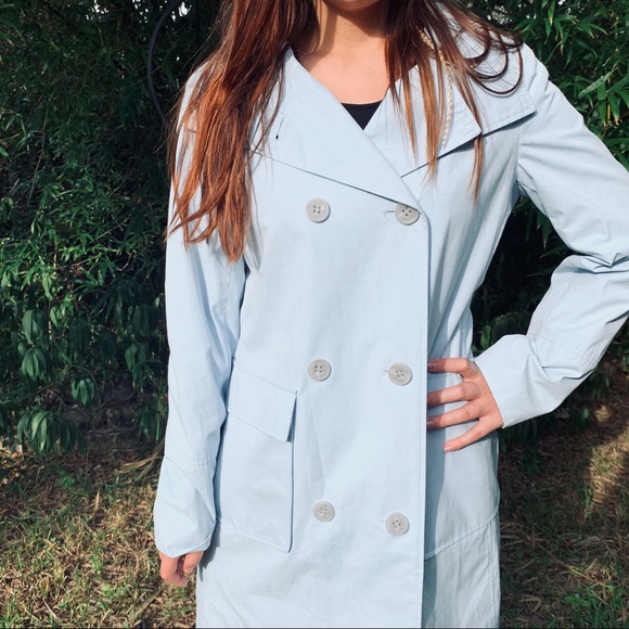 calvin klein blue trench coat